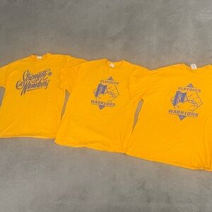 NEW Golden State Warriors Yellow PlayOff T-Shirts Strength in Numbers XL 3 pk